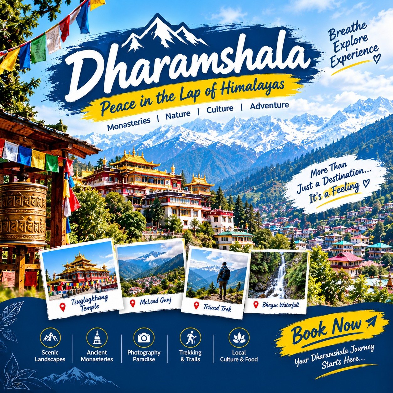 Peaceful monasteries and green hills in Dharamshala – Explore Himachal with HimParisar Tours & Travels